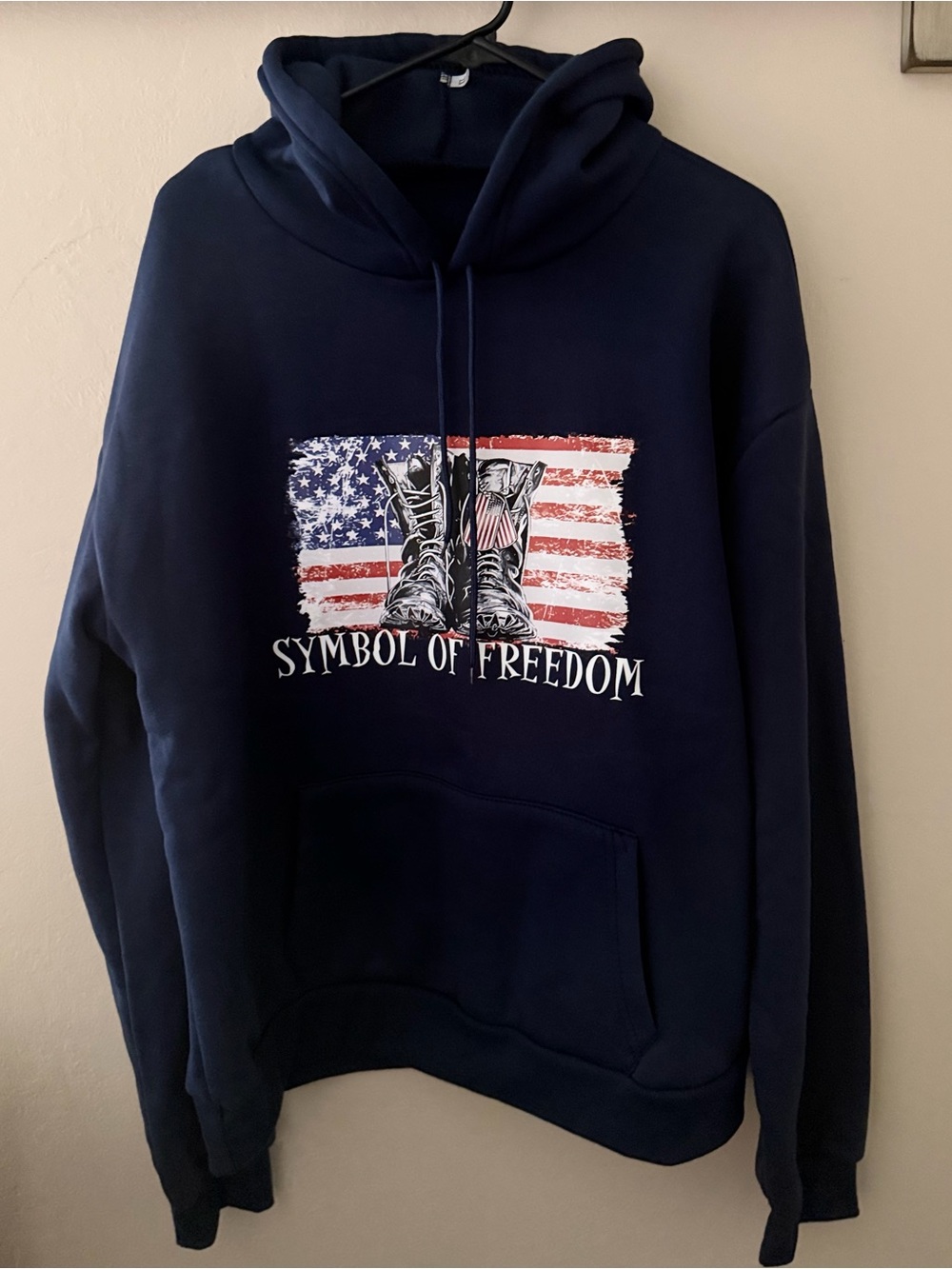 Mens or Women’s Navy Blue Flag Hoodie Sz XL Symbol of Freedom